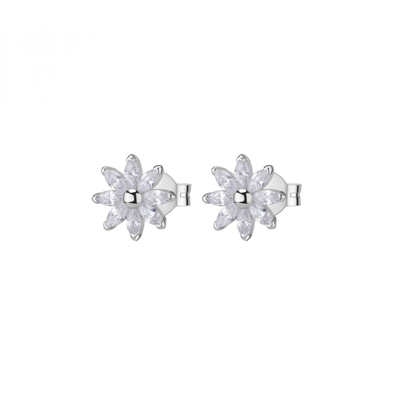 Rosato Stříbrné květinové náušnice s kubickými zirkony Gaia RZGA72