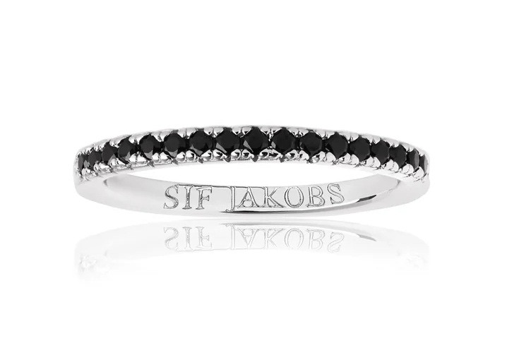 Sif Jakobs Stříbrný prsten s černými kubickými zirkony Ellera SJ-R2869-BK 52 mm