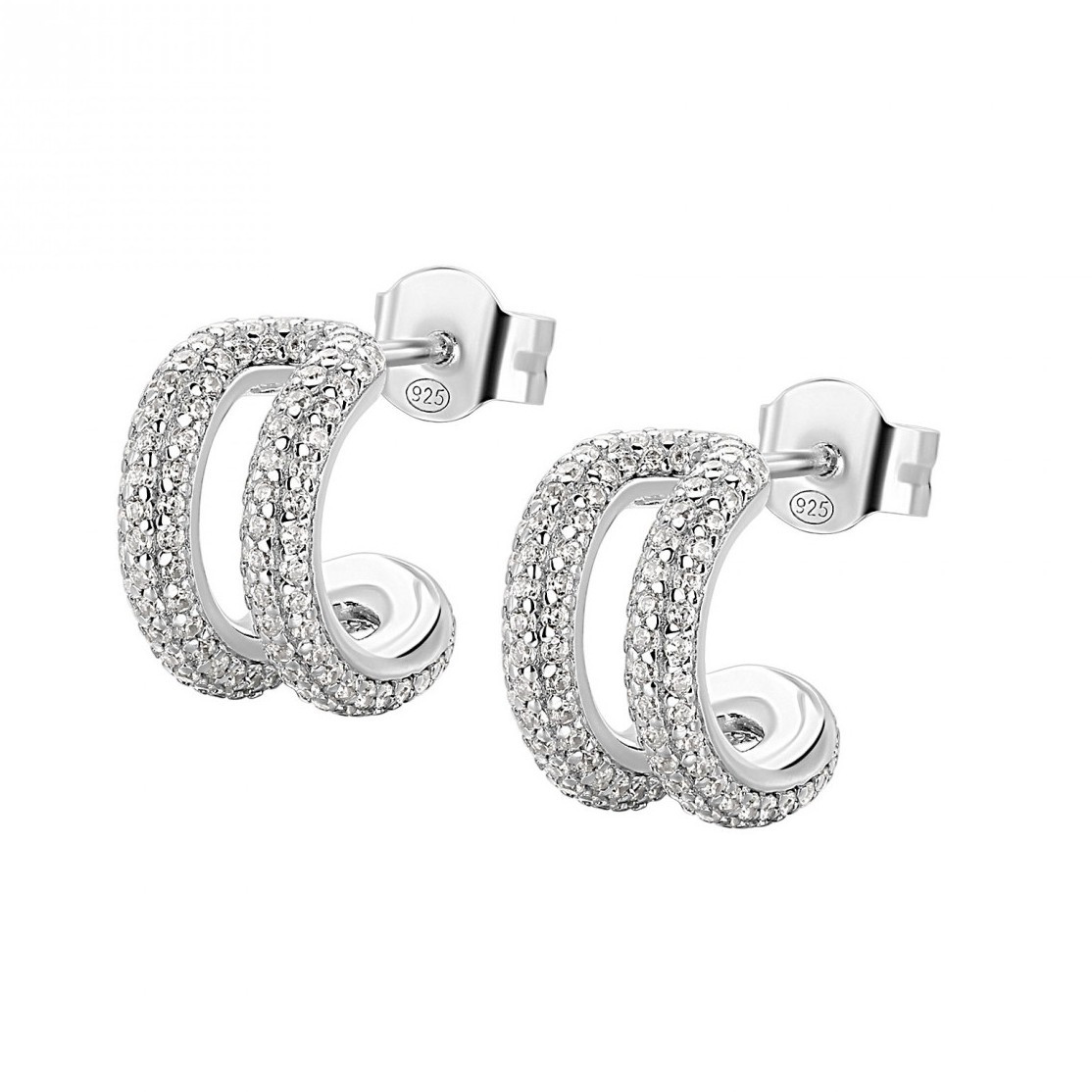 Rosato Stylové kruhové náušnice se zirkony Bianca RZBI72