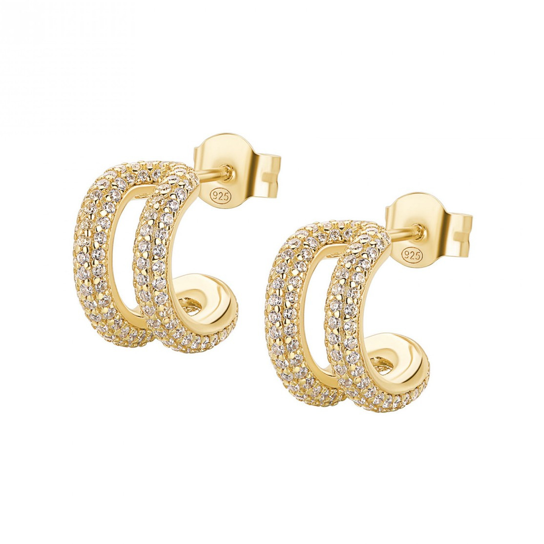 Rosato Stylové kruhové náušnice s kubickými zirkony Bianca RZBI73