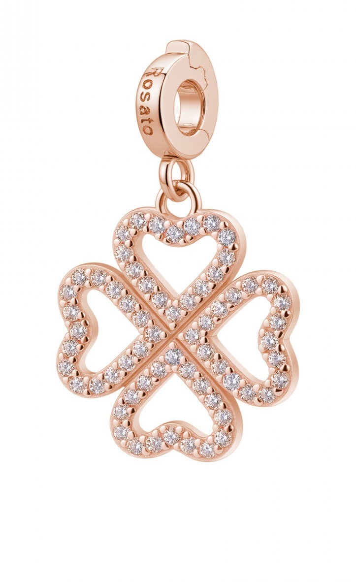 Rosato Třpytivý pozlacený přívěsek Čtyřlístek Storie RZ247