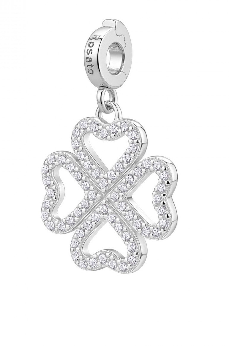 Rosato Blyštivý stříbrný přívěsek Čtyřlístek Storie RZ247R