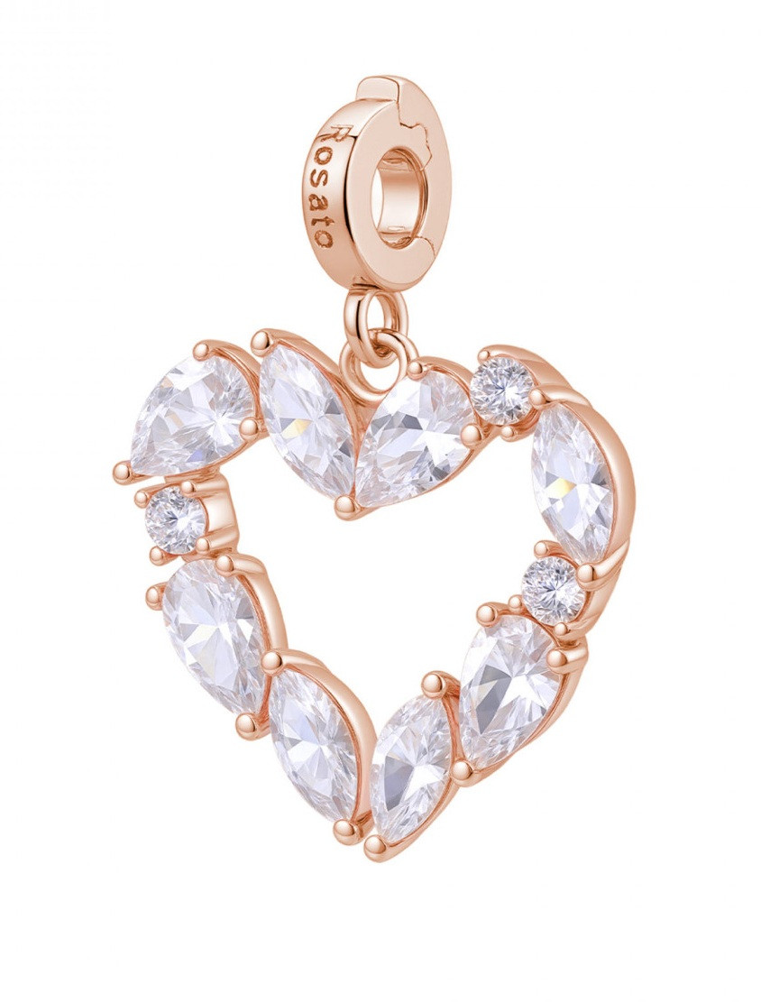 Rosato Pozlacený přívěsek Srdce s kubickými zirkony Storie RZ245