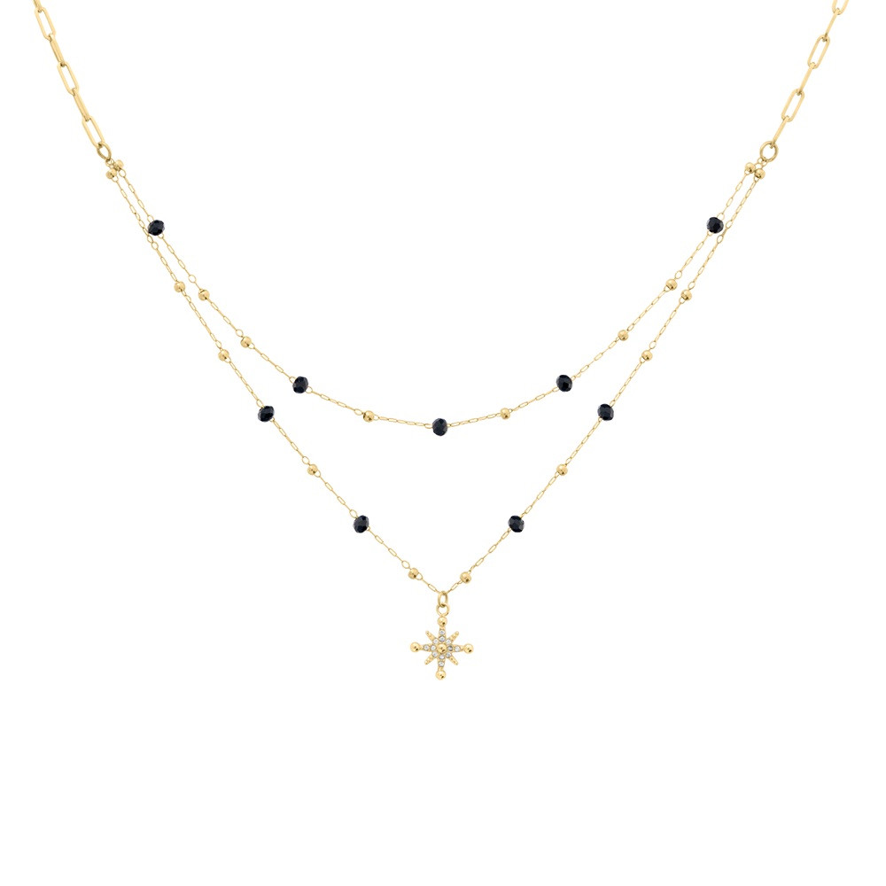 Pierre Lannier Stylový pozlacený náhrdelník s korálky Hvězda Australe BJ22A4231