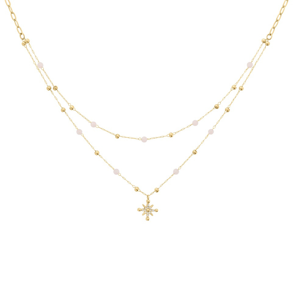 Pierre Lannier Stylový pozlacený náhrdelník s korálky Hvězda Australe BJ22A4251