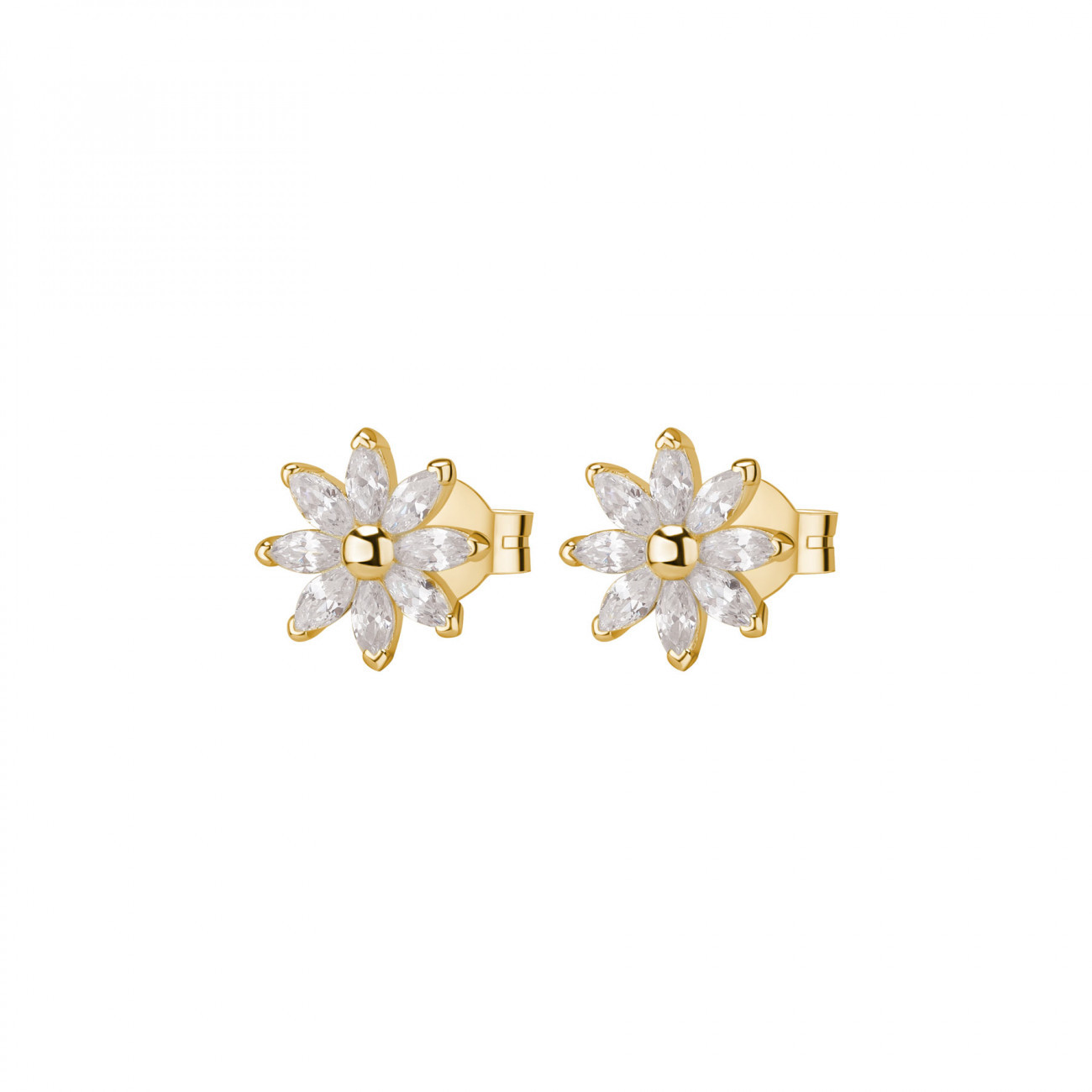 Rosato Květinové pozlacené náušnice s kubickými zirkony Gaia RZGA74
