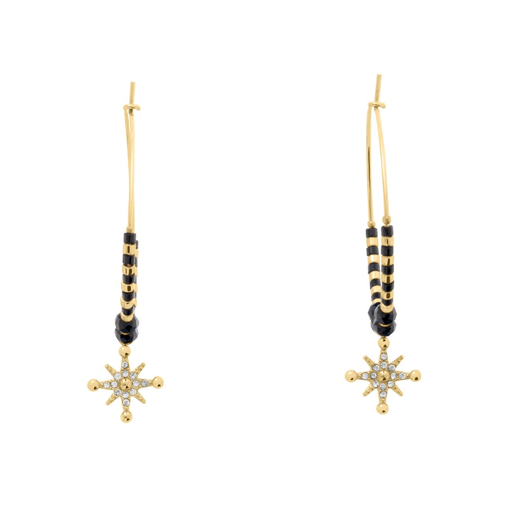 Pierre Lannier Luxusní kruhové náušnice s přívěskem hvězdy Antharea BJ25A2231