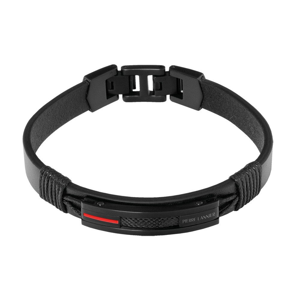 Pierre Lannier Moderní kožený náramek pro muže Paddock BJ40A5551