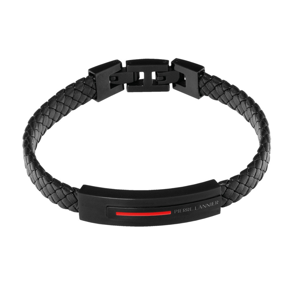 Pierre Lannier Stylový kožený náramek pro muže Paddock BJ40A5501