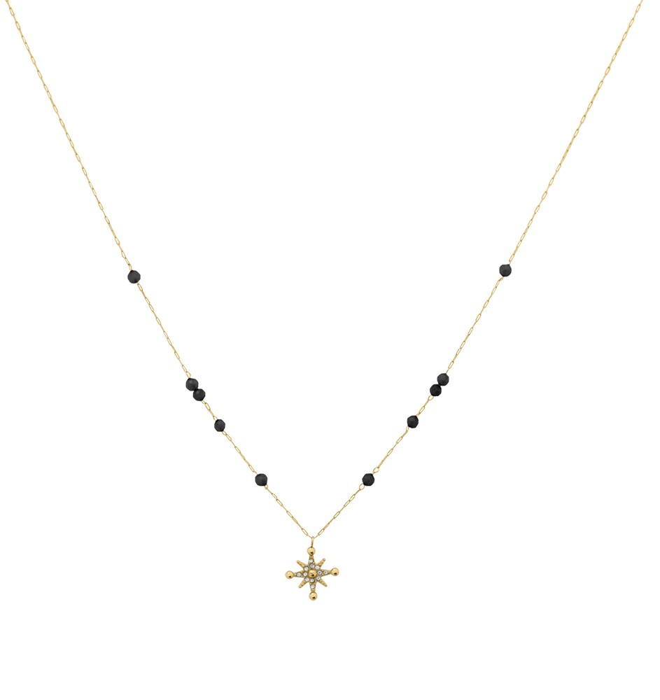 Pierre Lannier Pozlacený náhrdelník s korálky Hvězda Australe BJ22A0231