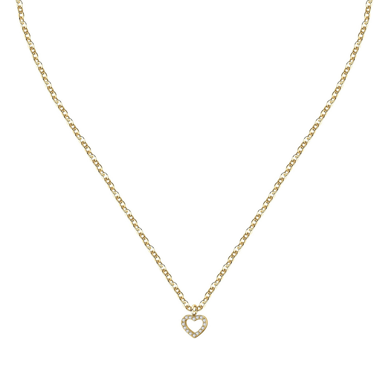 La Petite Story Romantický pozlacený náhrdelník se srdíčkem Love LPS10ASD22