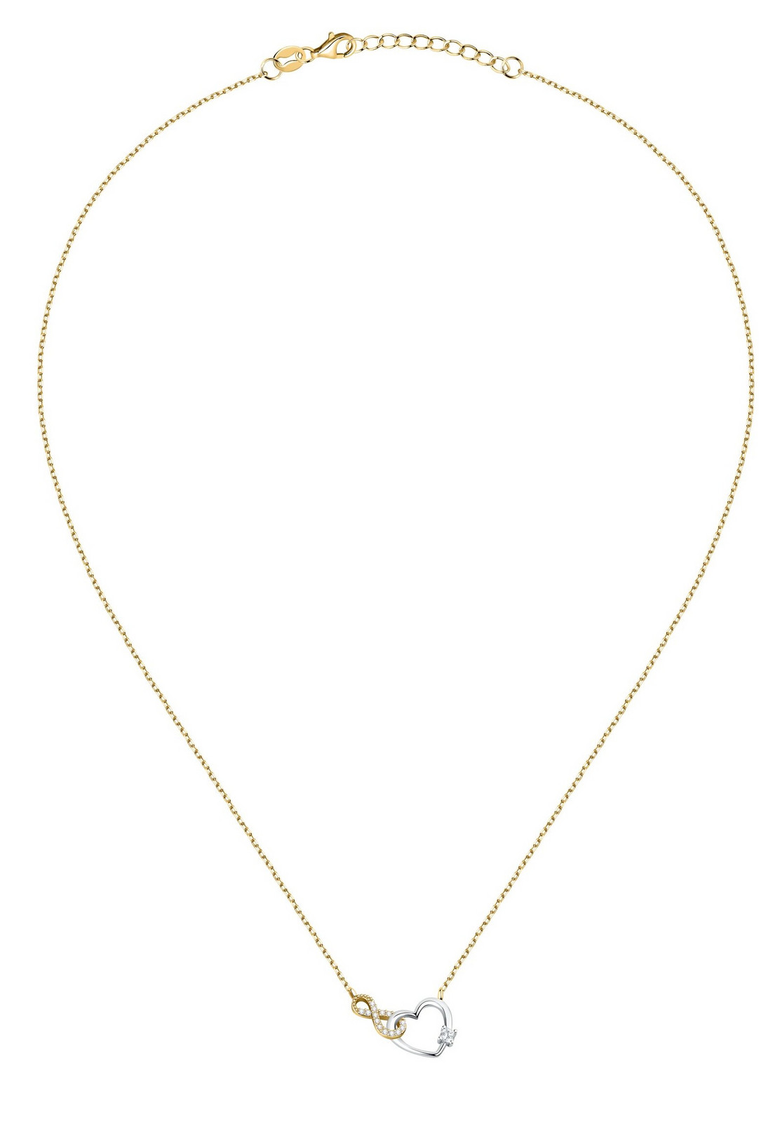 La Petite Story Půvabný bicolor náhrdelník Nekonečno a Srdce Silver LPS10AWV83