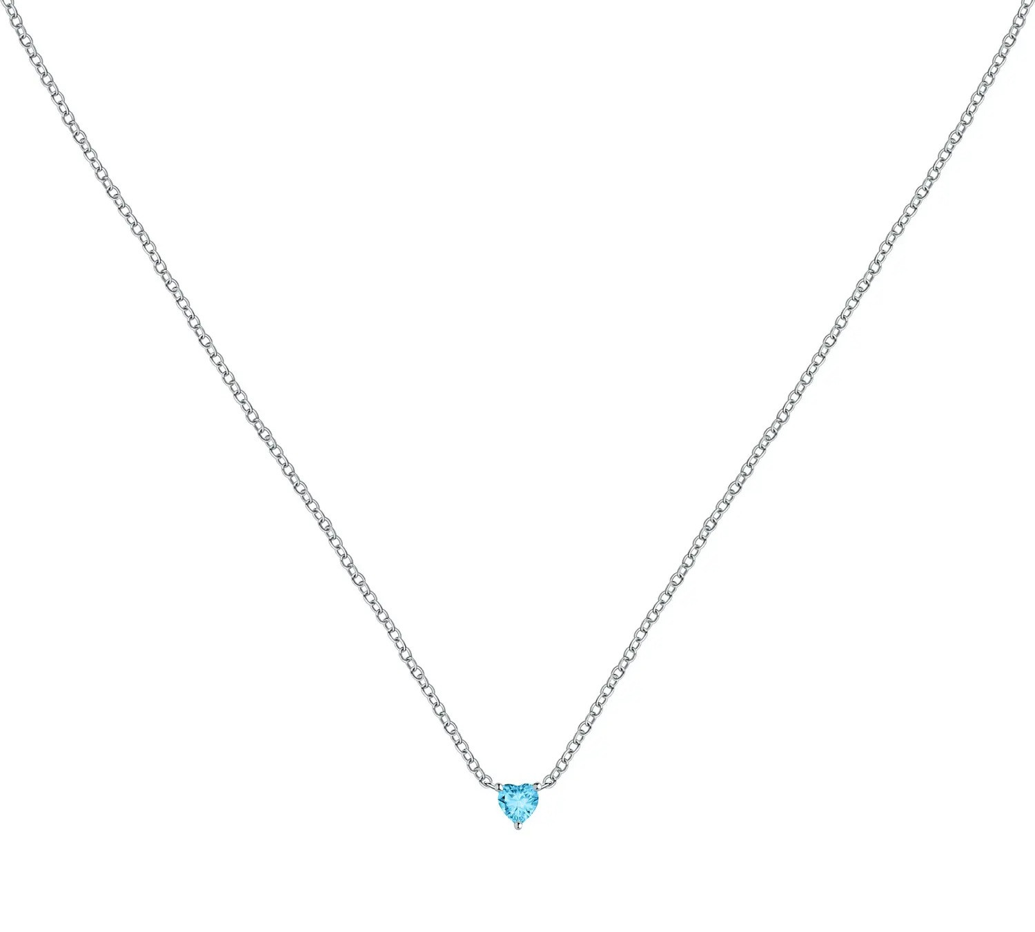 La Petite Story Stříbrný náhrdelník s modrým srdíčkem Silver LPS10AWV18