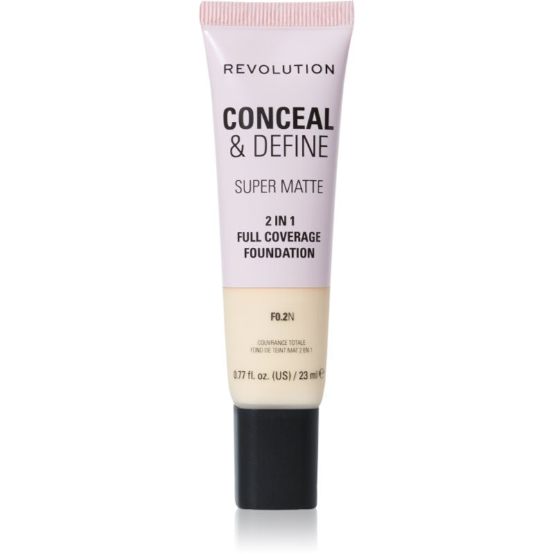 Makeup Revolution Conceal & Define matující make-up odstín F0.2N 23 ml