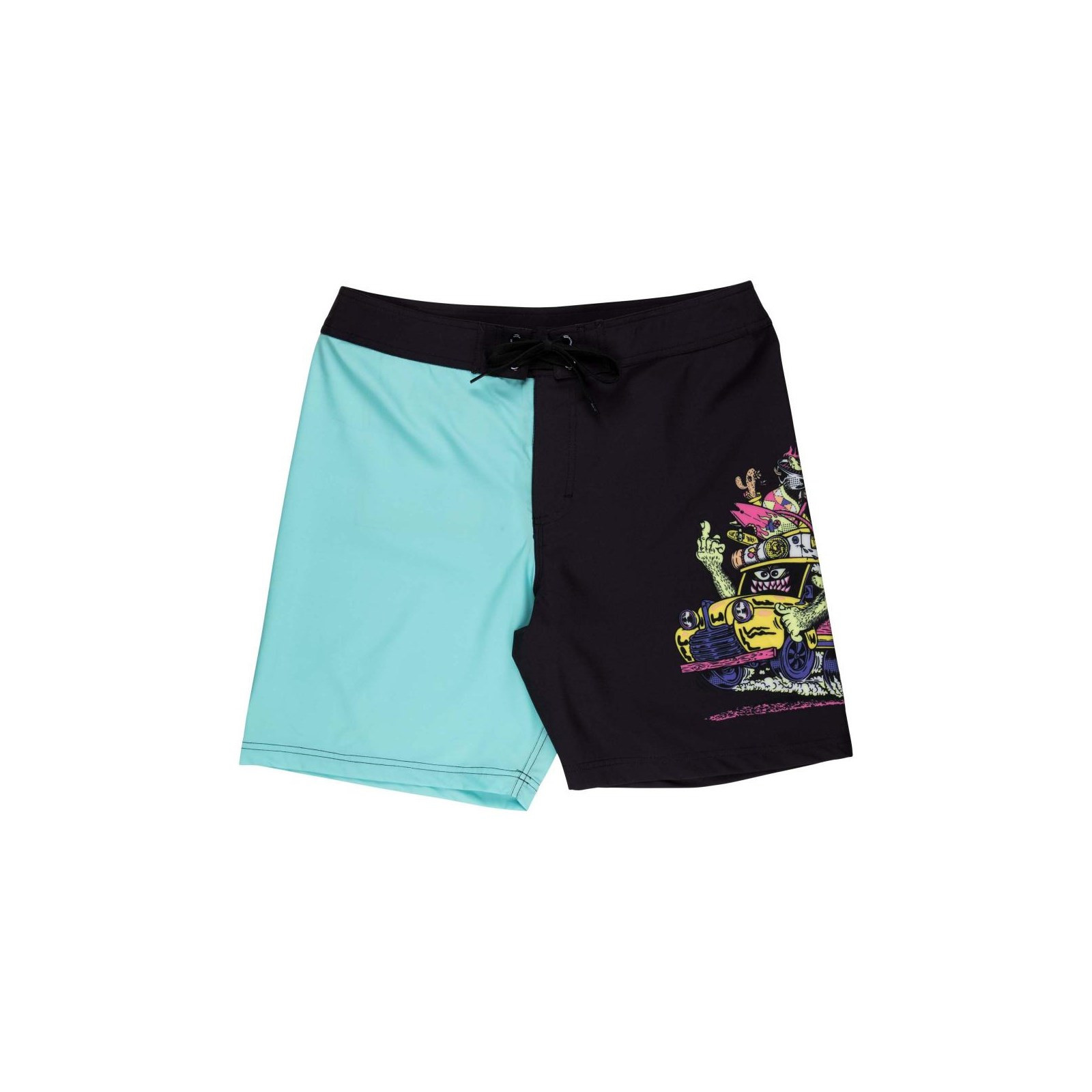 koupáky SANTA CRUZ - Johnson Beast Wagon Boardshort Black/Pool Blue (BLACK POOL BLUE)