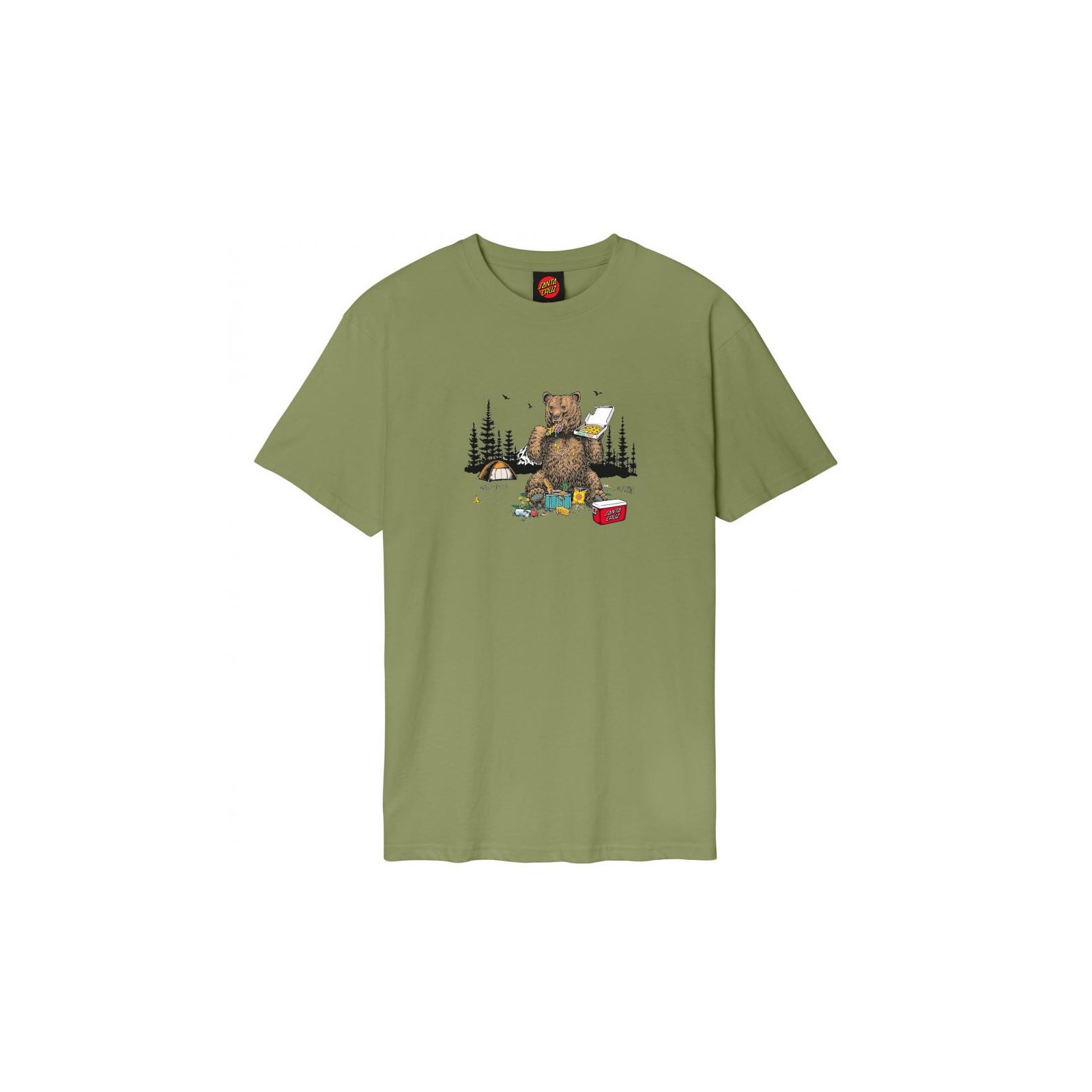 triko SANTA CRUZ - Braun Pizza Bear T-Shirt Iguana (IGUANA)