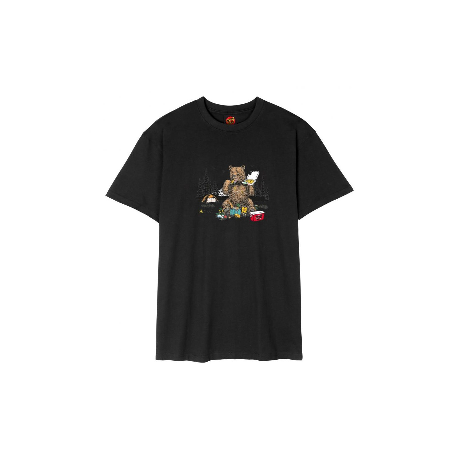 triko SANTA CRUZ - Braun Pizza Bear T-Shirt Black (BLACK)