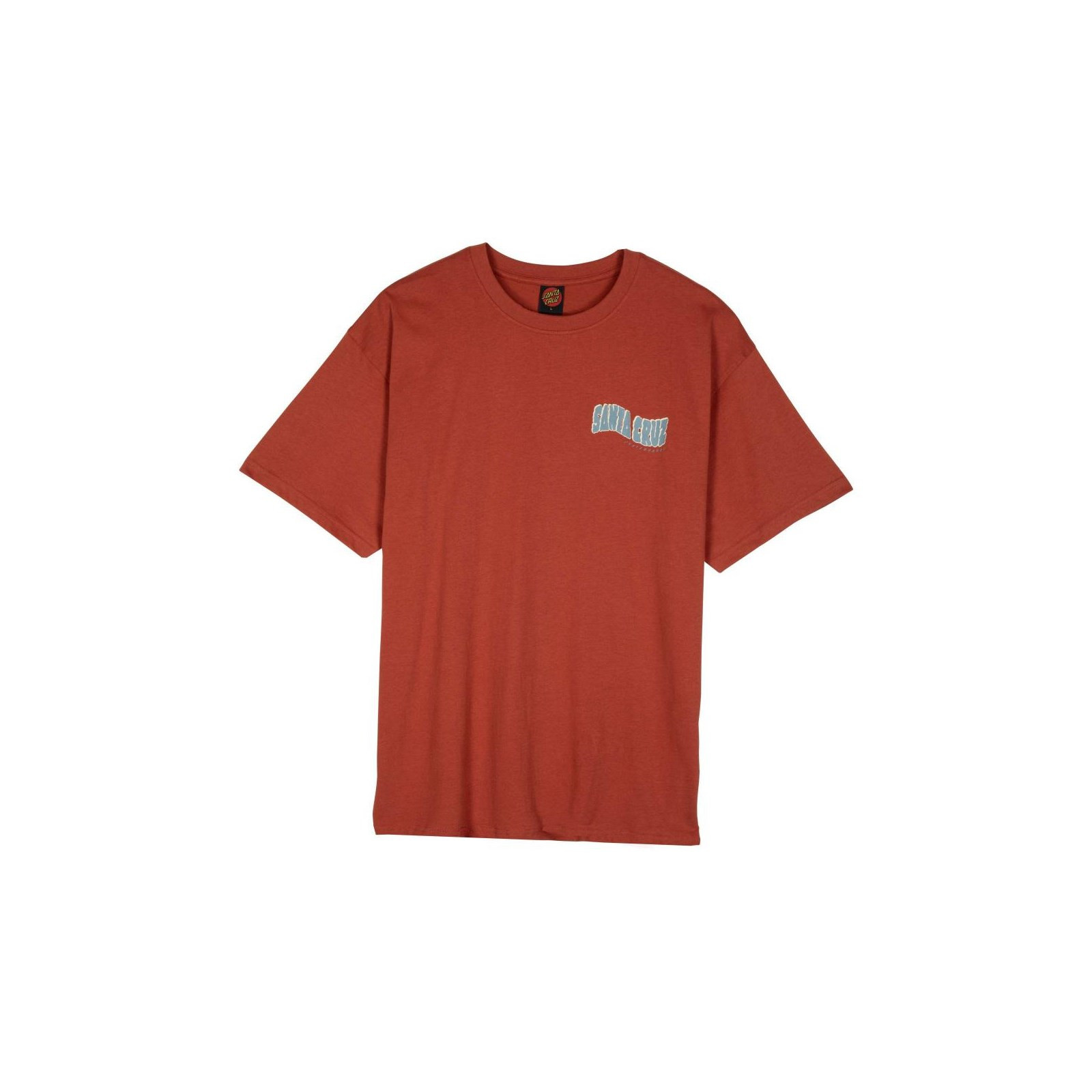 triko SANTA CRUZ - Tiki Hand Strip T-Shirt Dark Rust (DARK RUST)