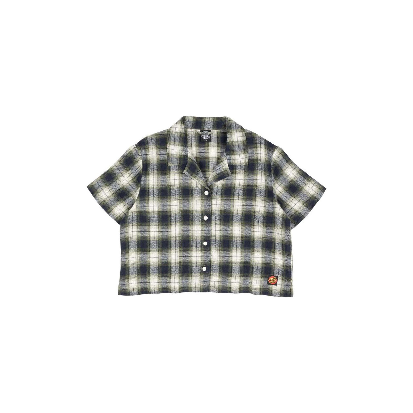 košile SANTA CRUZ - Classic Check Crop Shirt Navy/Green Check (NAVY GREEN CHECK) velikost: 14