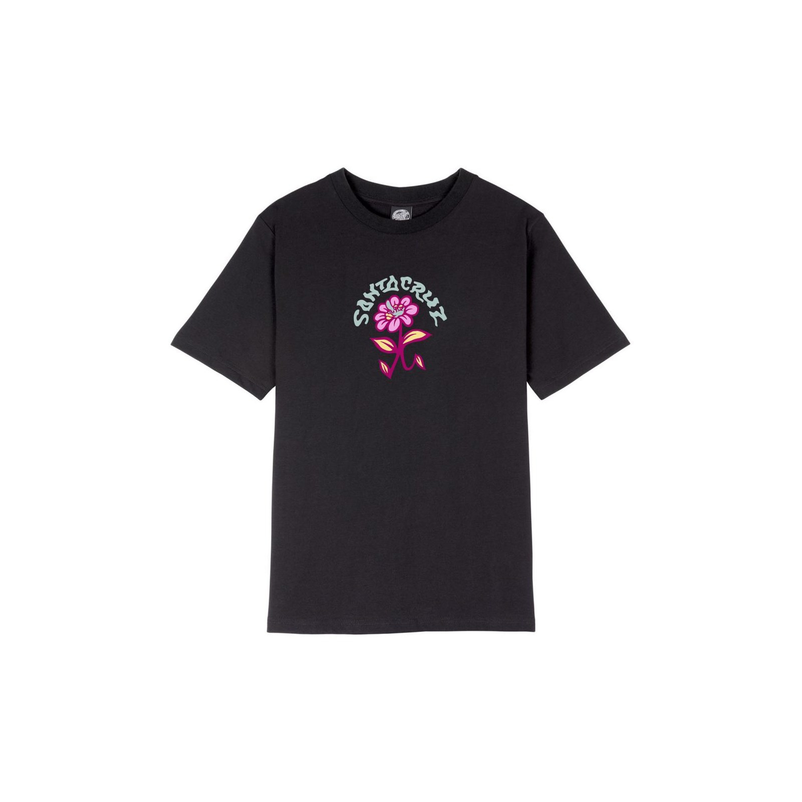 triko SANTA CRUZ - Delfino Flower Front T-Shirt Black (BLACK) velikost: 12