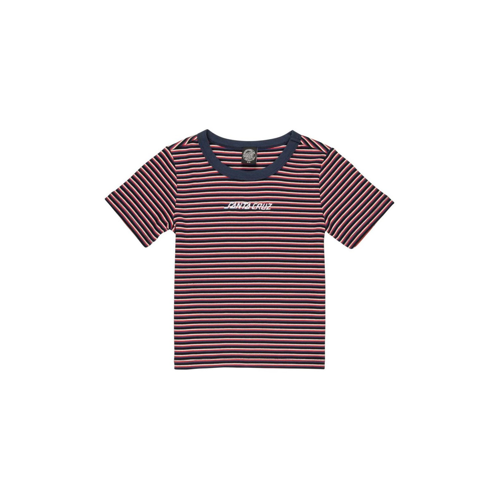 triko SANTA CRUZ - Strip Logo Emb T-Shirt Black Stripe (BLACK STRIPE)