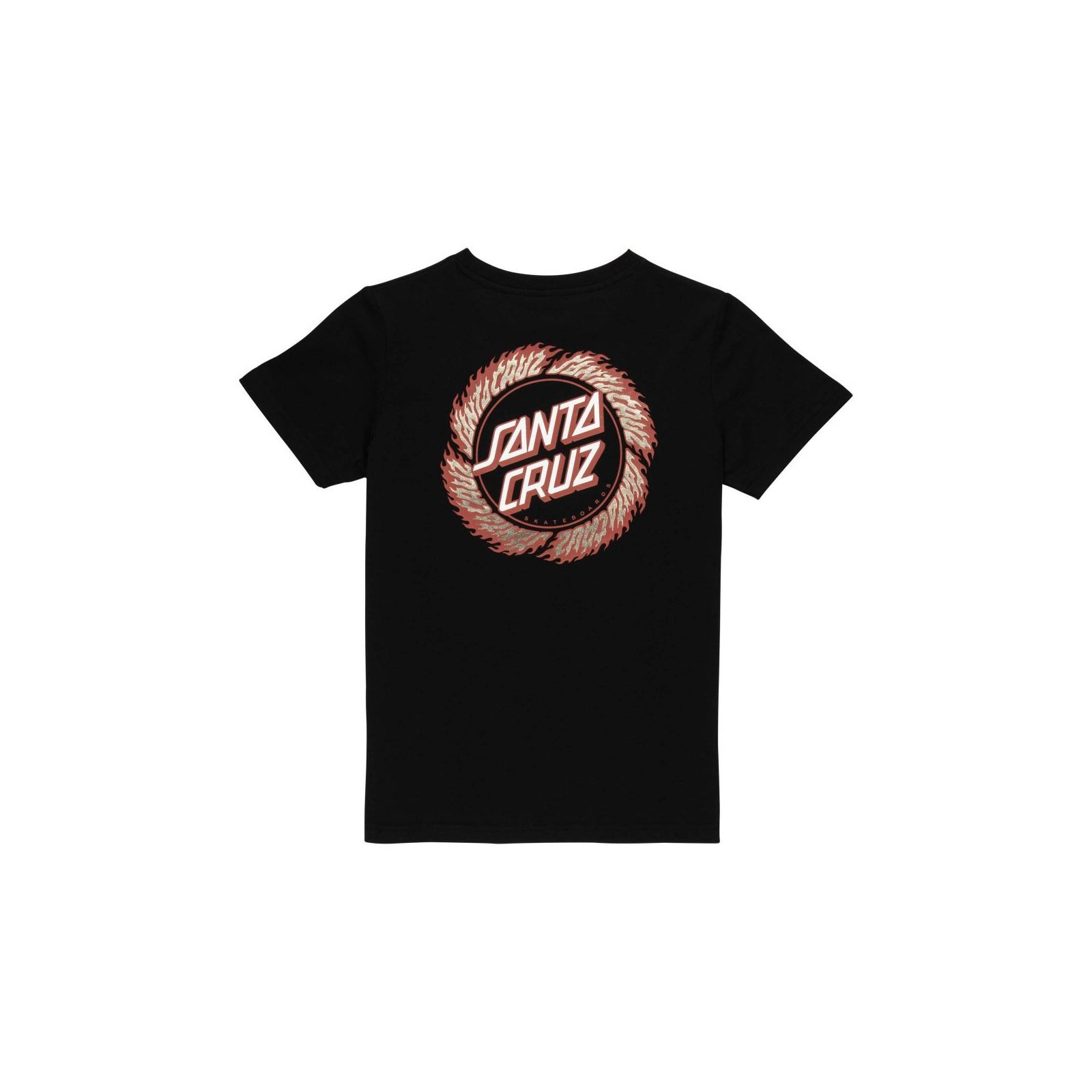 triko SANTA CRUZ - Youth Flame Ringed Dot T-Shirt Black (BLACK)