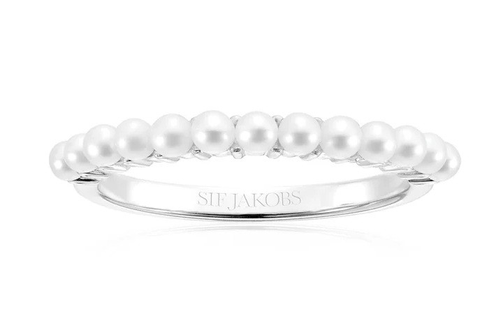 Sif Jakobs Půvabný stříbrný s pravými perlami Ellera SJ-R2869-P 54 mm