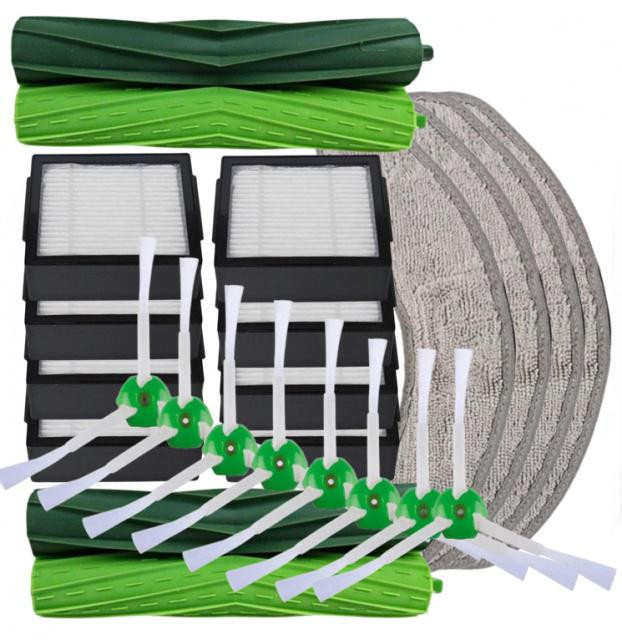 24ks Maxi sada HEPA filtry, kartáče a mopy pro iRobot Roomba Combo j7, j7+, j9+