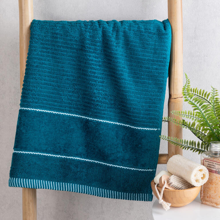 Froté osuška TEO tmavě tyrkysová 70 x 140 cm