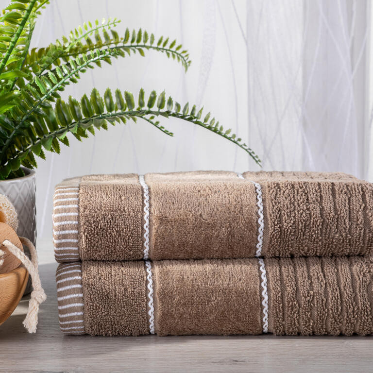 Sada 2 ks froté ručníků TEO taupe 50 x 90 cm