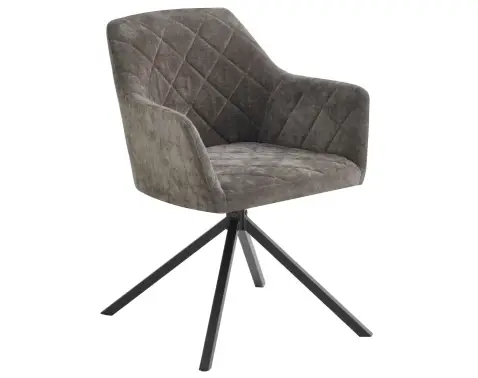 Otočná jídelní židle Patti, šedo-hnědá látka