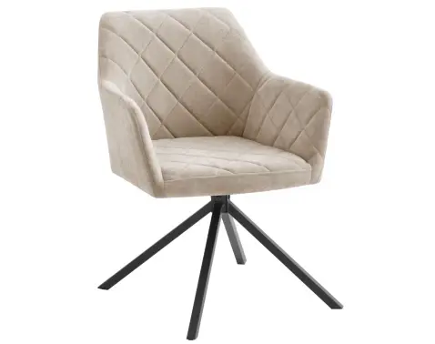 Otočná jídelní židle Patti, béžová látka