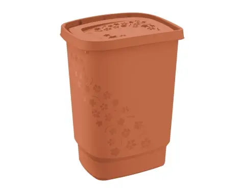 Koš na prádlo Flowers 55 l, terakota