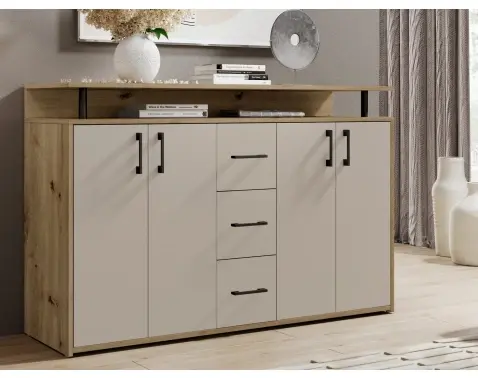 Komoda Drift, dub artisan/kašmírová béžová