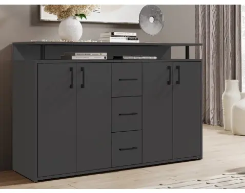 Komoda Drift, antracitová šedá
