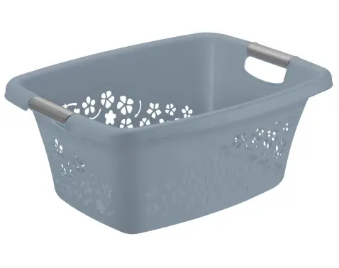 Koš na prádlo Flowers 25 l, šedý