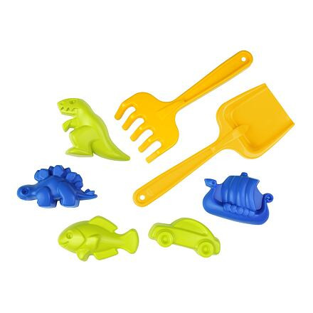 Lena Pískový set 7-dílný, hrábě + lopatka