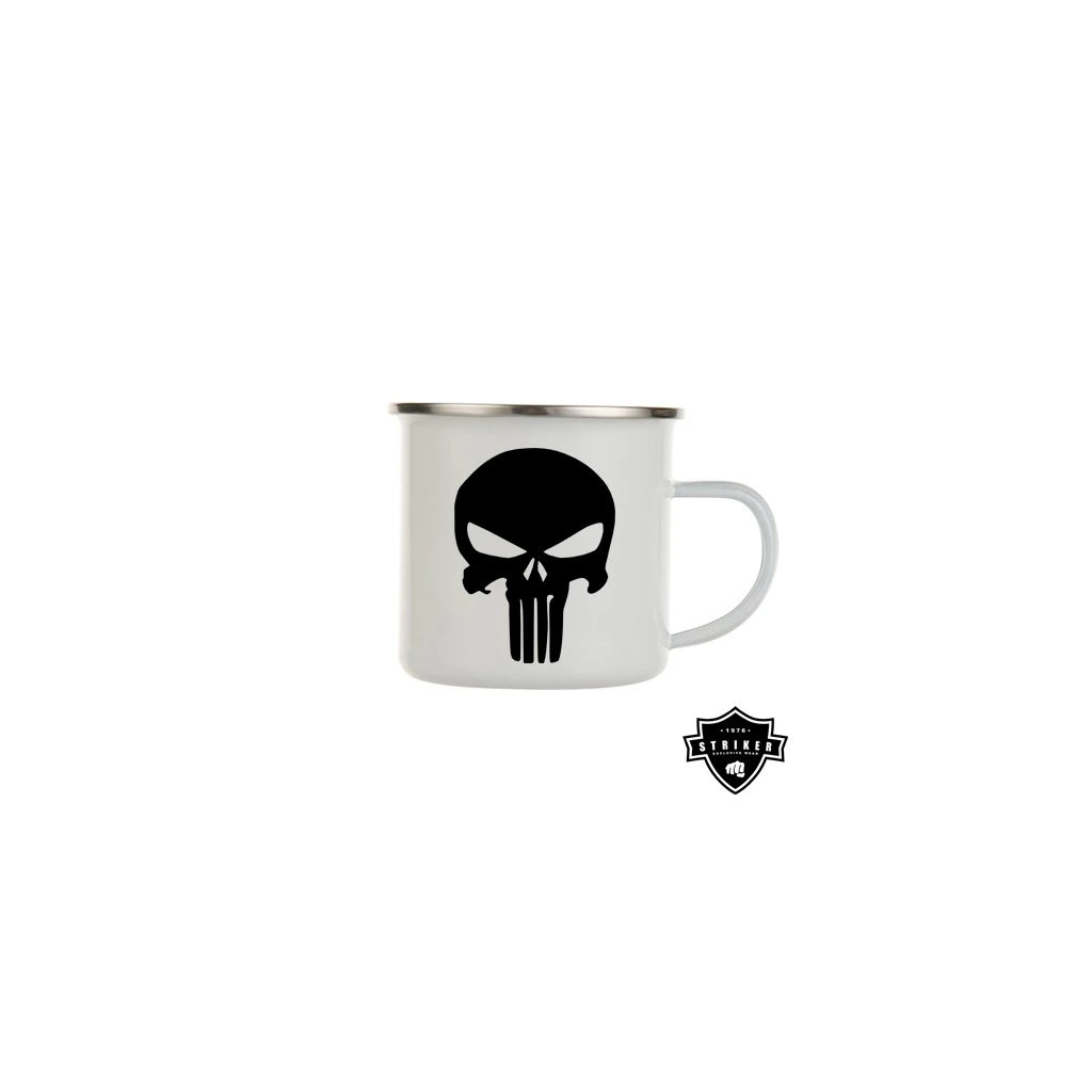 Hrnek smaltovaný (plechový) Striker Punisher 300 ml - bílý