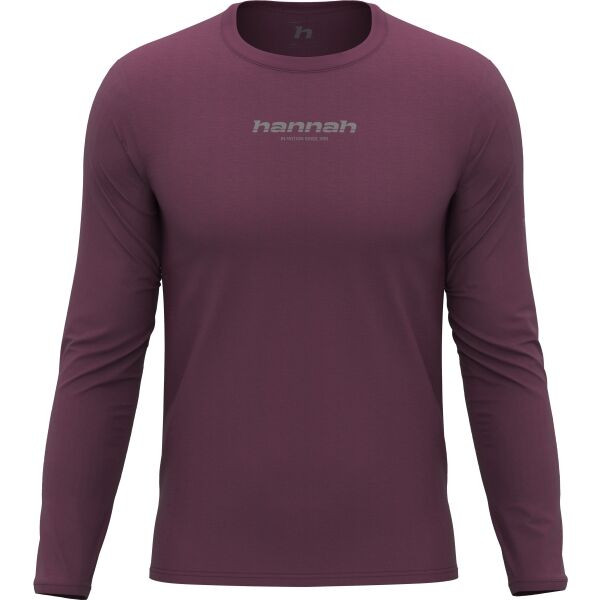 Hannah BINE L/S Pánské tričko s dlouhým rukávem, vínová, velikost