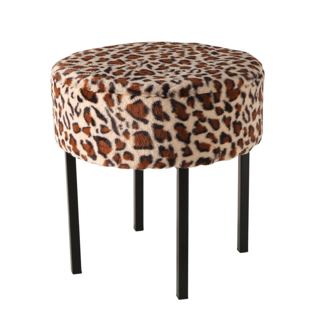 XXXL TABURET, kov, textil, 43/43/44 cm