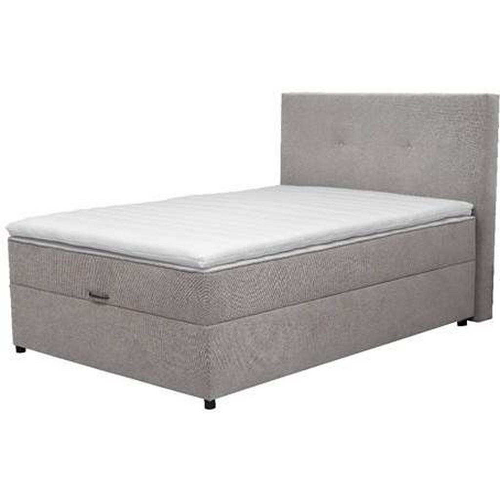 Ti'me KONTINENTÁLNÍ POSTEL, 140/200 cm, dřevo, textil, kompozitní dřevo, šedá