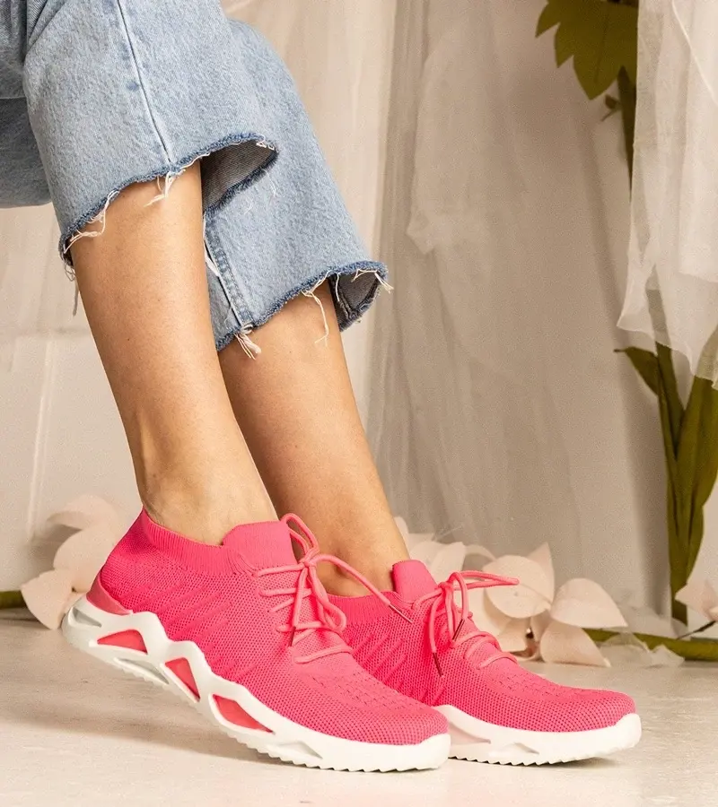 UR/CEO Pink women's sneakers with sock-like upper Miyana