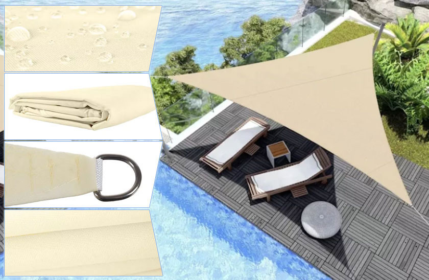 Stínící sluneční plachta trojúhelník 3 x 3 x 3 m – Béžová