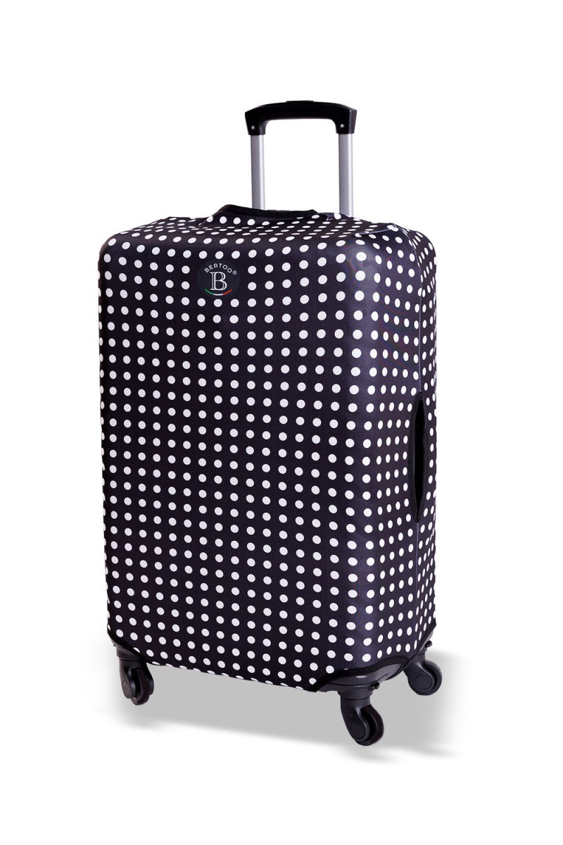 Obal na cestovní kufr bertoo - černá/puntíky l