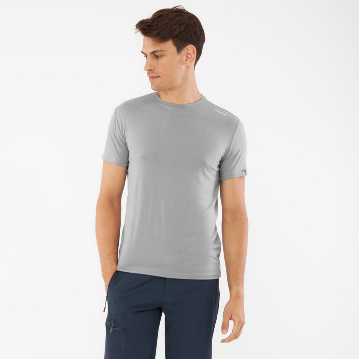 Pánské lehké tričko z bambusu viking lenta šedá l