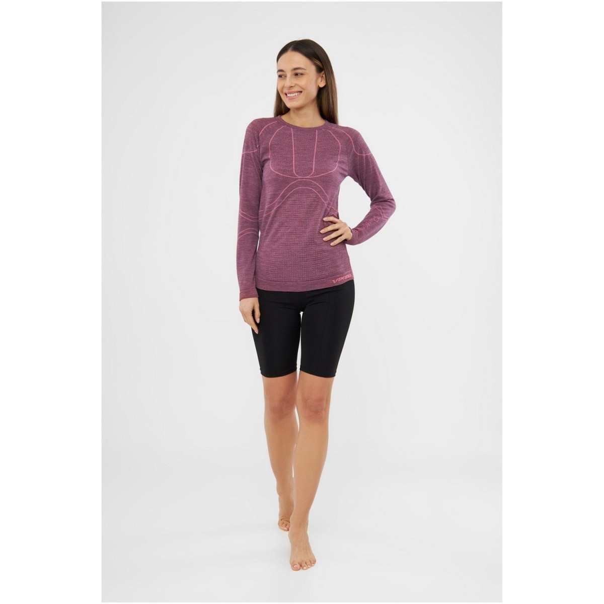 Dámské triko s dlouhým rukávem viking lana pro merino růžová xl