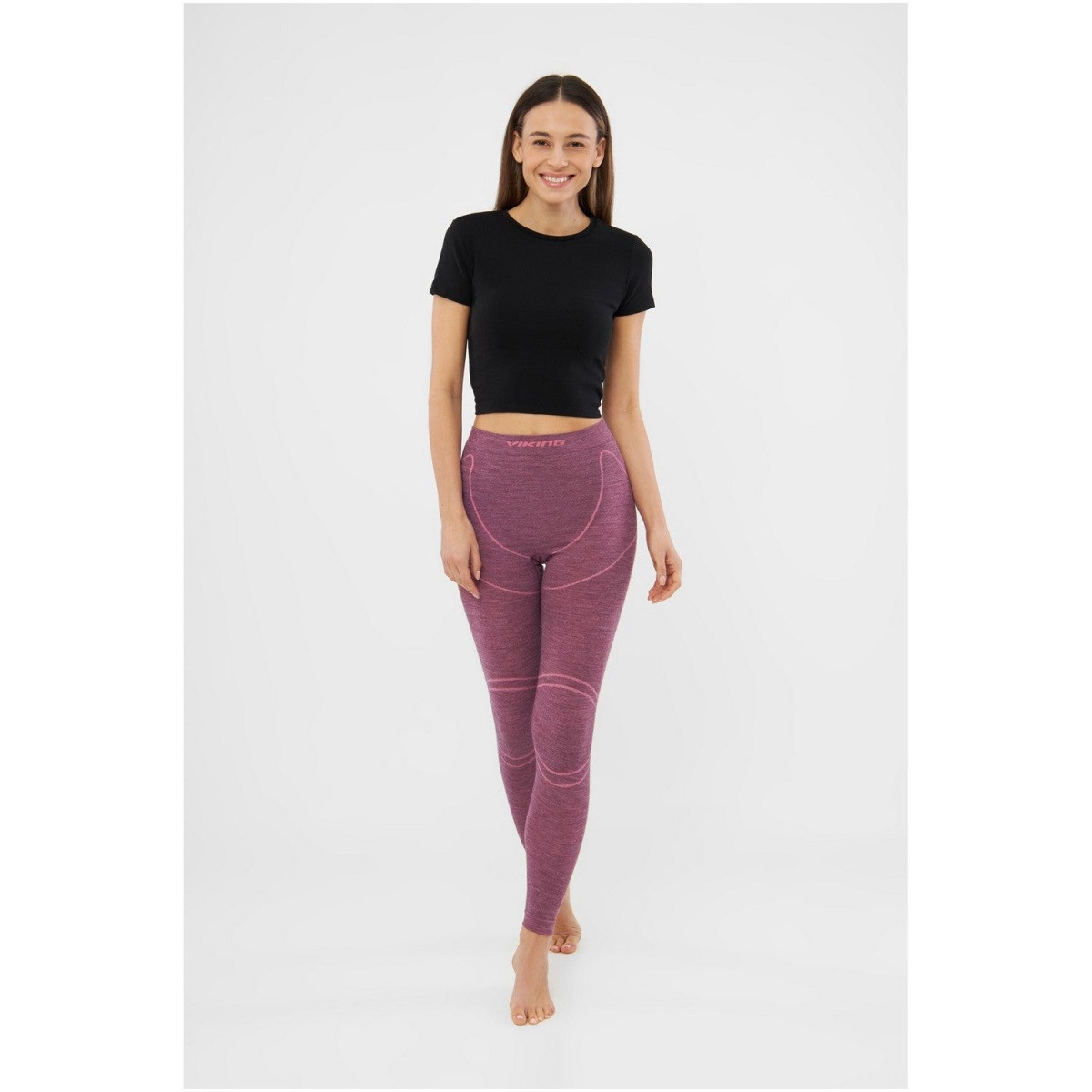 Dámské funkční termokalhoty viking lana pro merino růžová l
