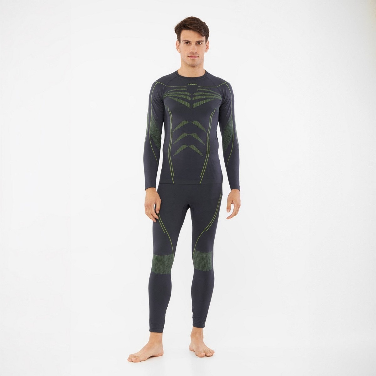 Pánské termoprádlo (set) viking rocket tmavě šedá/limetková 3xl