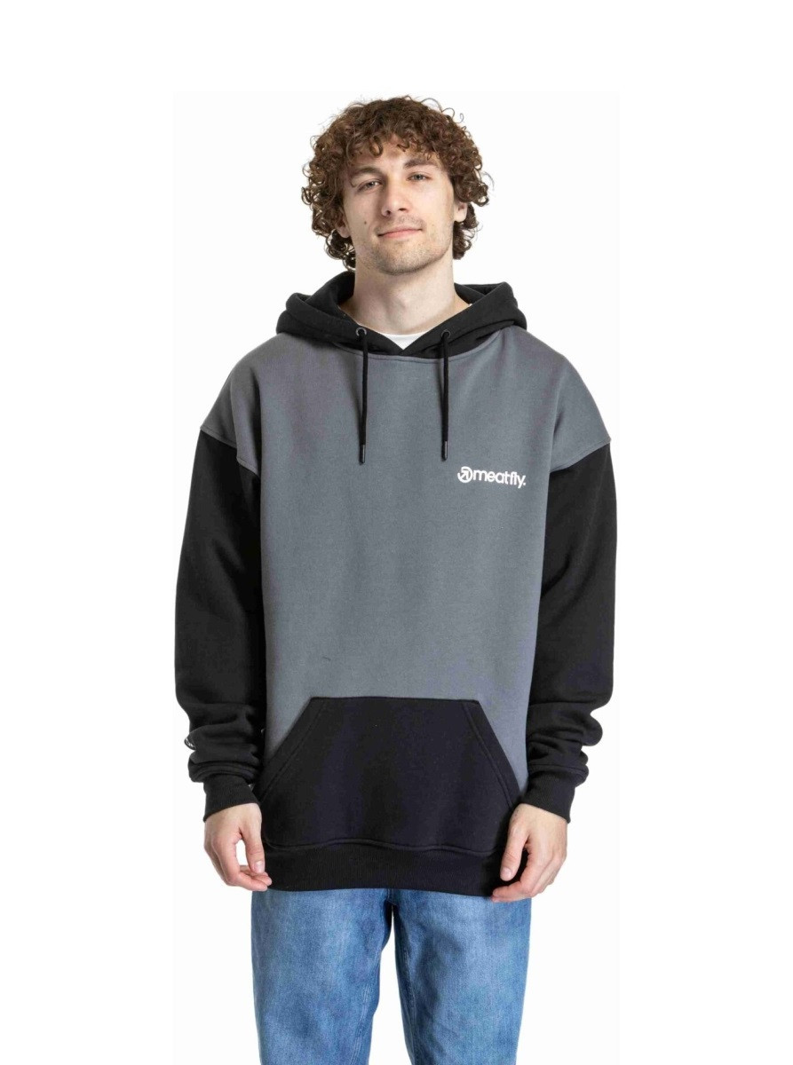 Unisex mikina meatfly fry černá/šedá xs/s