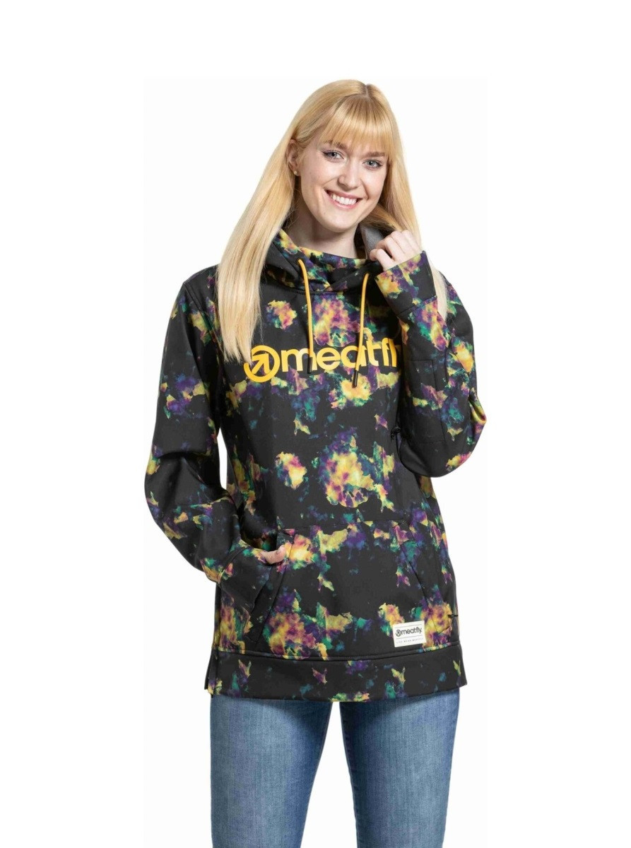 Dámská softshellová bunda meatfly alita černá/žlutá xs